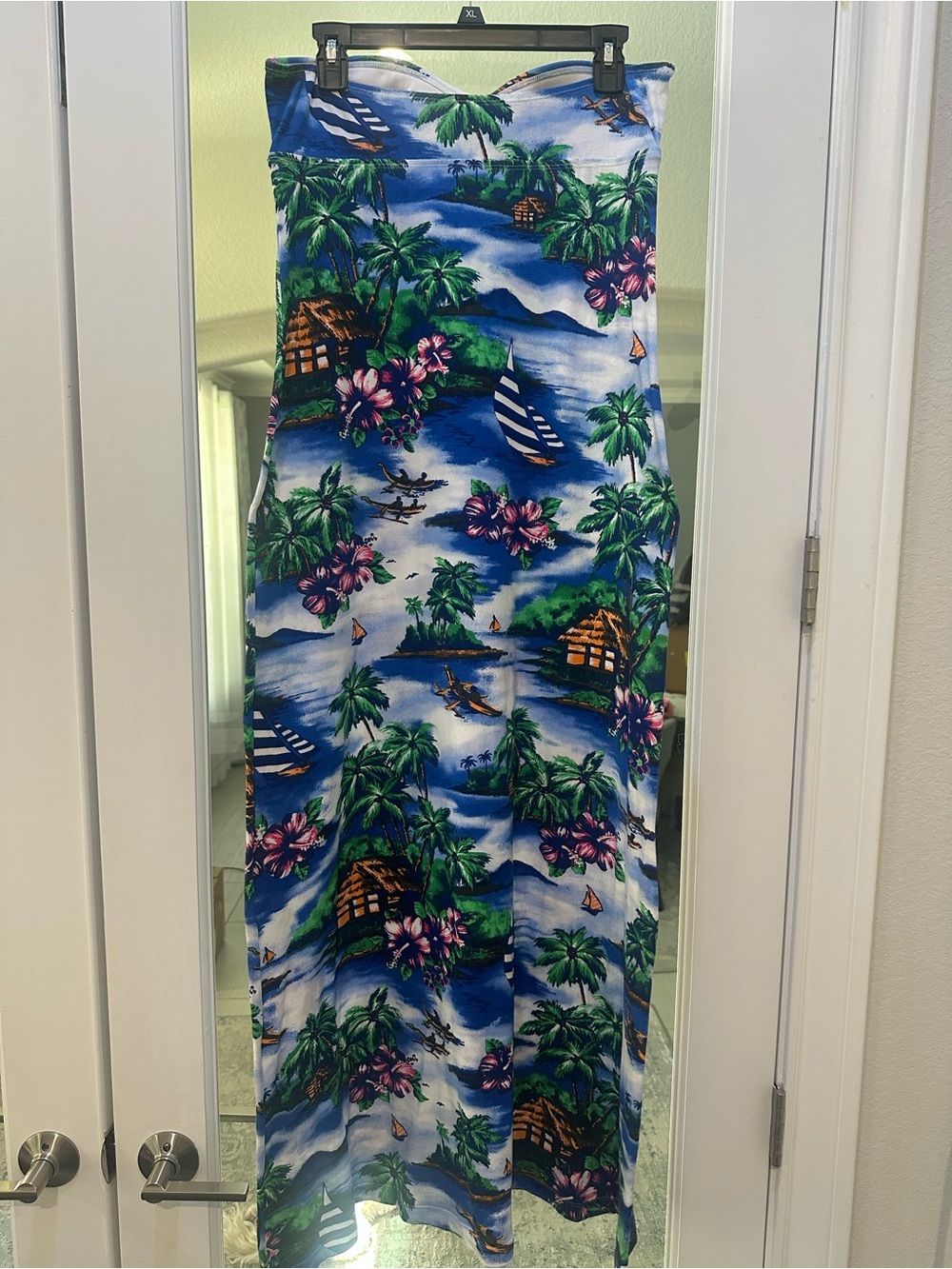 Tommy Bahama Tropical Island Strapless Maxi Dress Medium Twist Bust - Picture 3 of 4